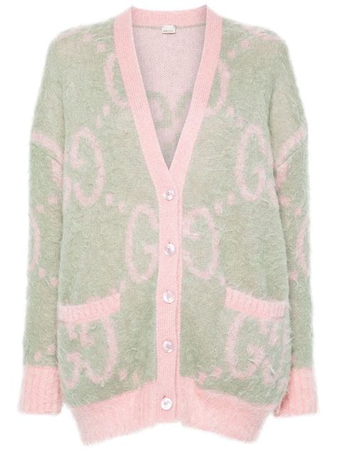 cardigan gucci rosa|gucci reversible cardigan.